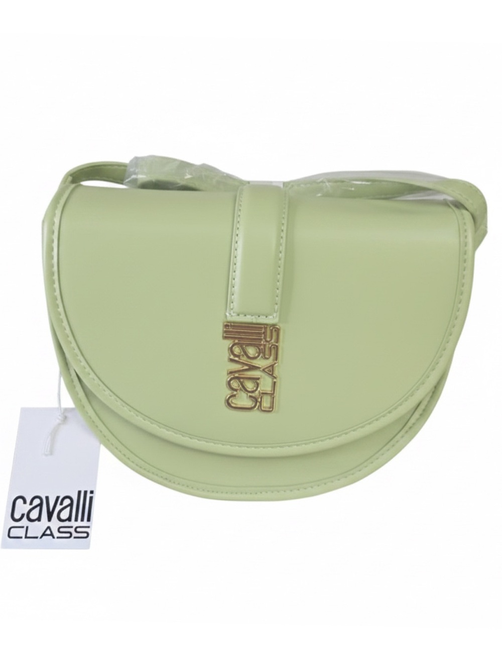 Cavalli Class/MARINA Saddle Flap Leaf Green Crossbody • NWT
